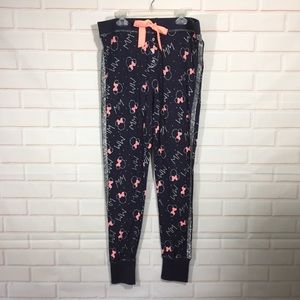 Disney Joggers Size Large Minnie Mouse Blue Pink